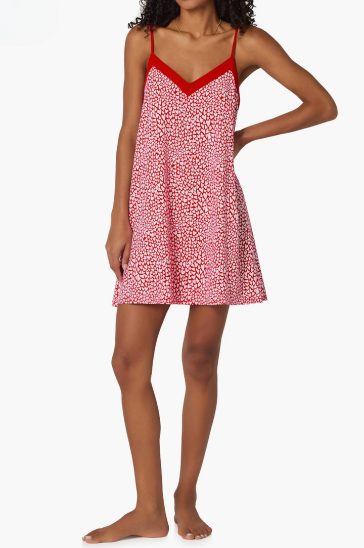 Bursting With Love Chemise - Red/White